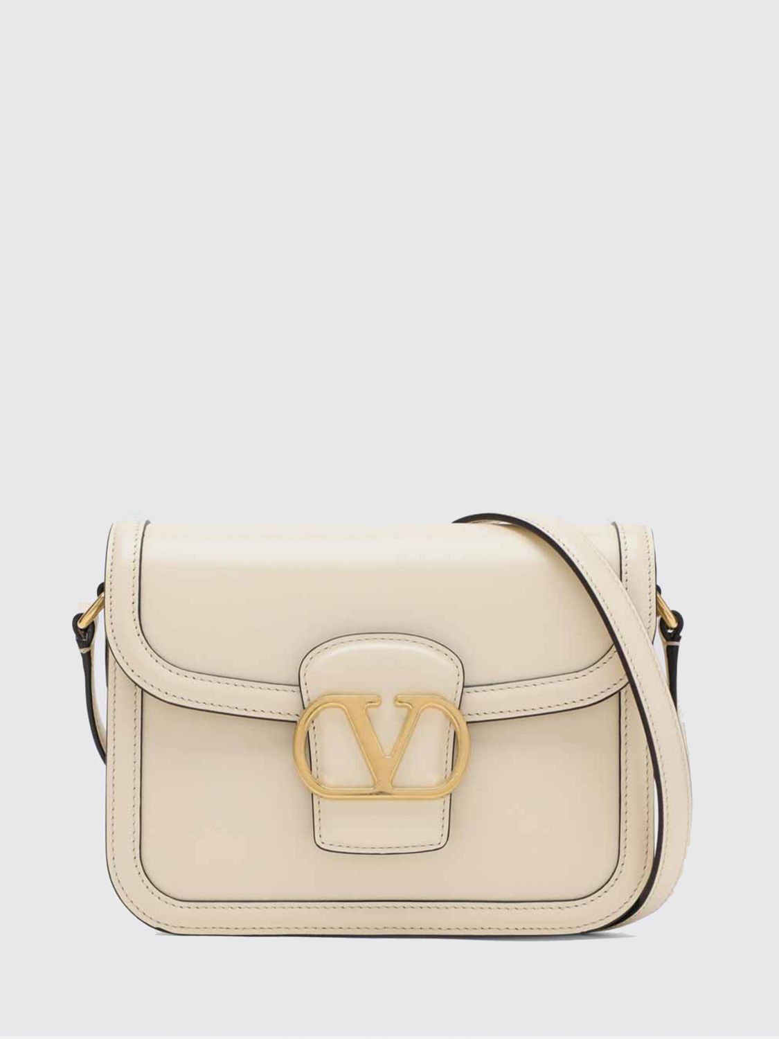 Valentino Small 9to5 Leather Crossbody Bag In Neutral