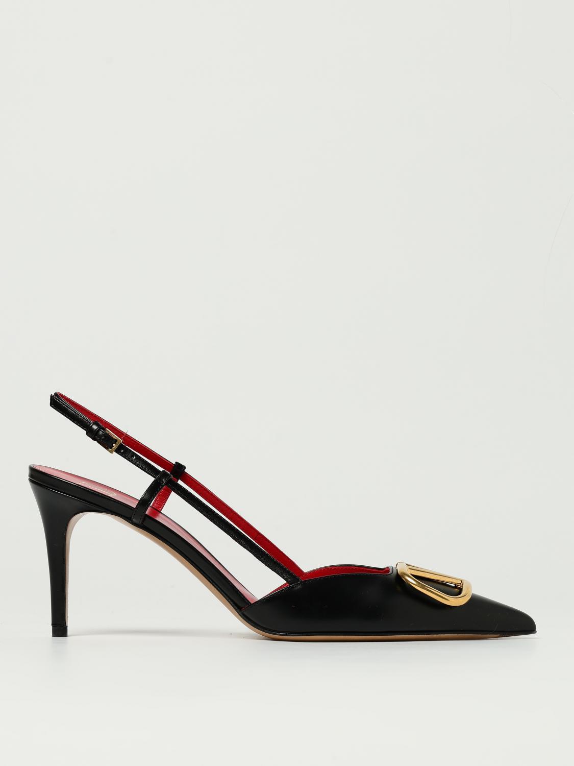 Valentino Garavani Vlogo Signature Satin Slingback Pumps 80mm Woman Black 40.5 In Black