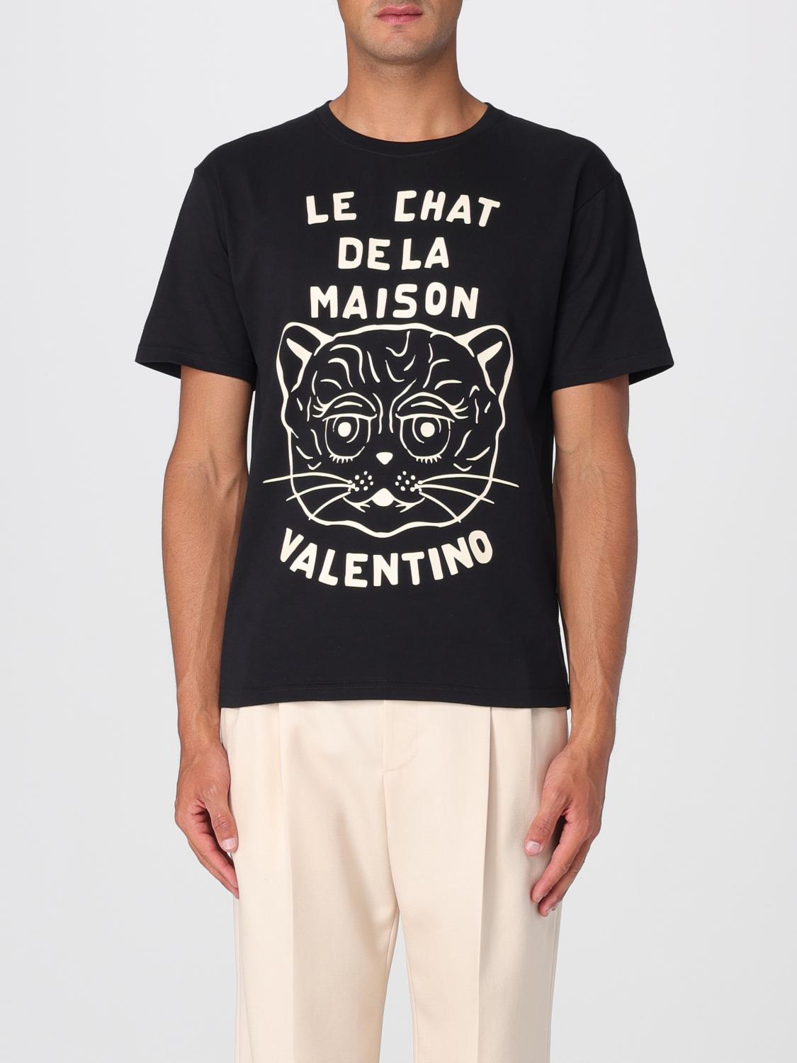 【関税＆送料込み】Valentino Garavani Butter/Black T-Shirt Valentino T-shirt Men Color Black In Black/butter | ModeSens
