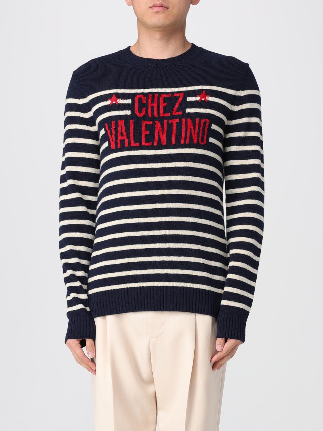 Valentino Garavani Crewneck Sweater With Bold Jacquard Motif In Black