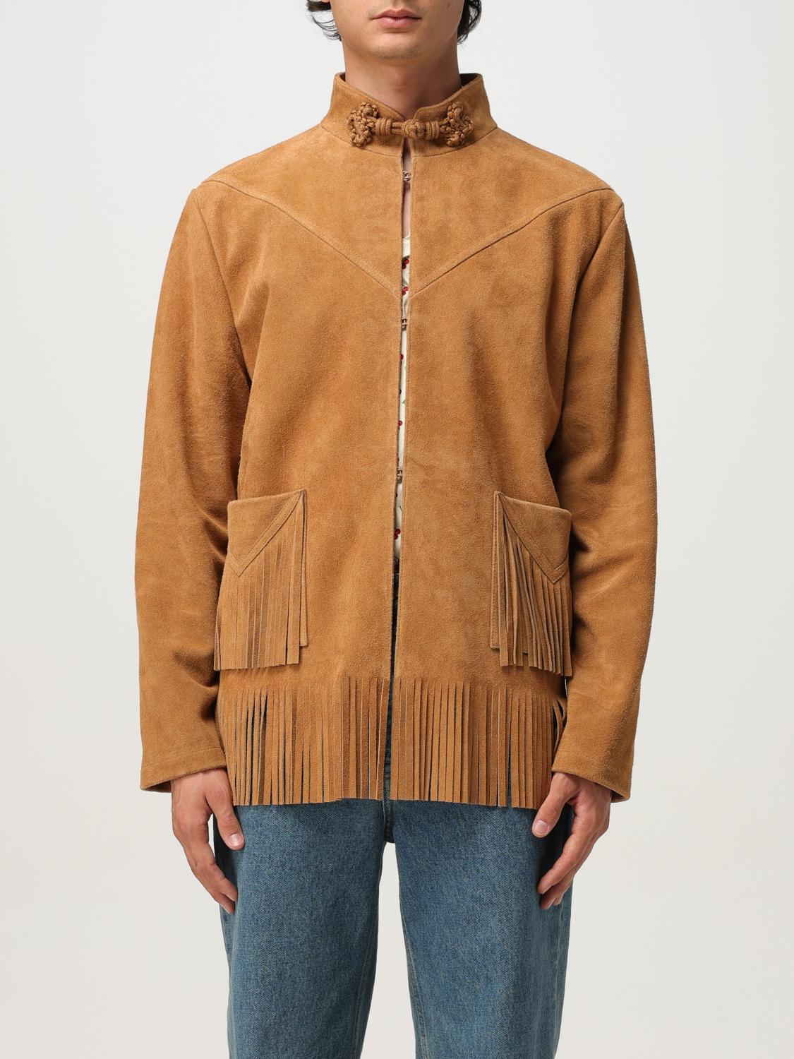 Valentino Turtleneck Long Sleeve Leather Jacket In Brown