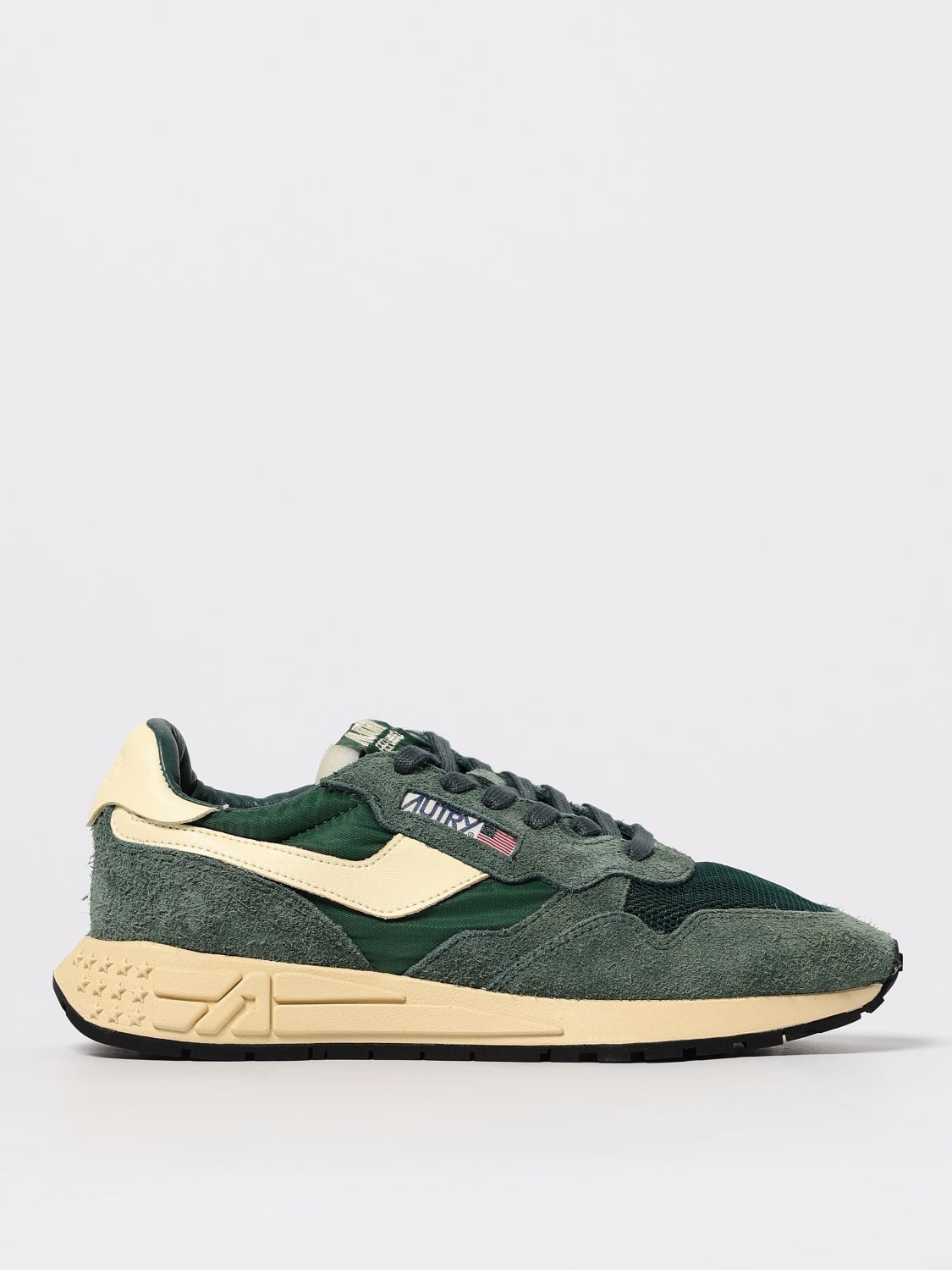 Autry Windreel Leather Suede Mesh Sneakers In Orange