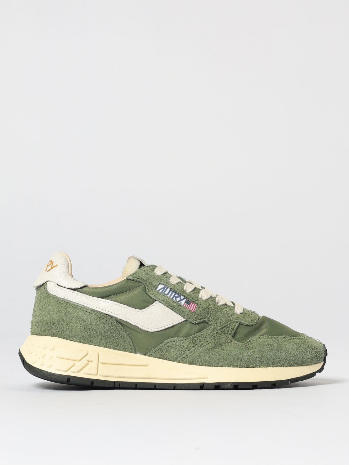 Autry Reelwind - Low Sneakers In Nylon And Suede In Green