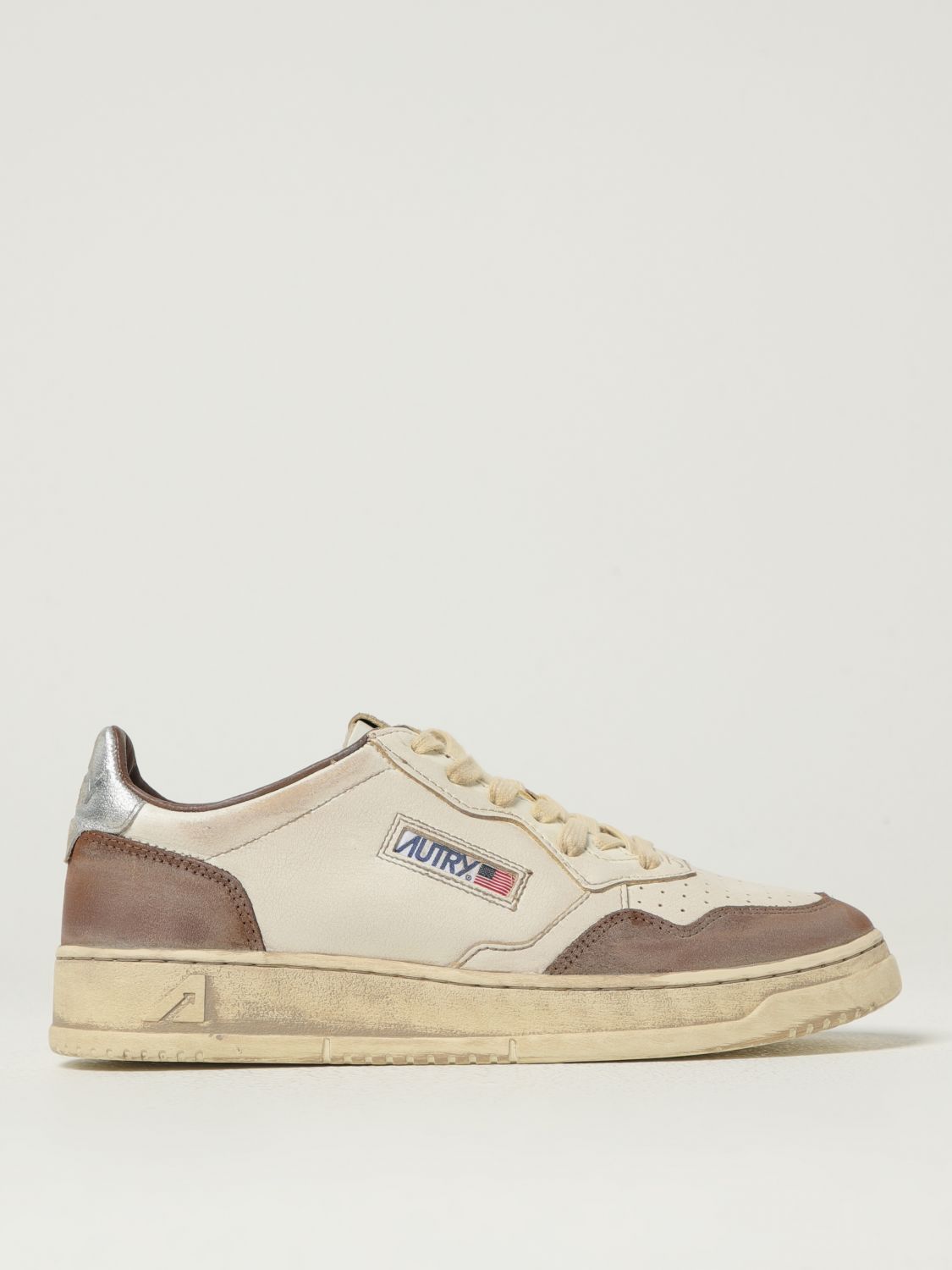 Autry Medalist Low Suede-insert Leather Sneakers In White