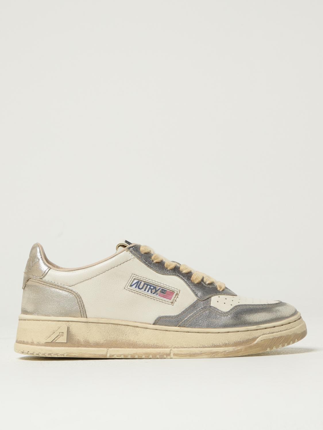 Autry Sup Vintage Sneakers With Vintage Leather Upper In Neutral