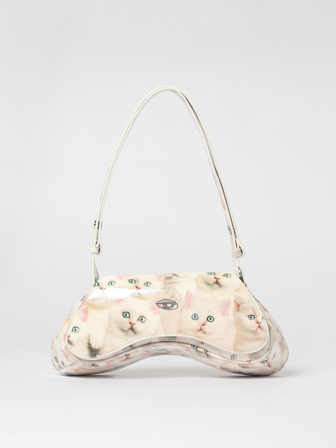 Diesel Gaming Controller-inspired White Polyurethane Handbag In White