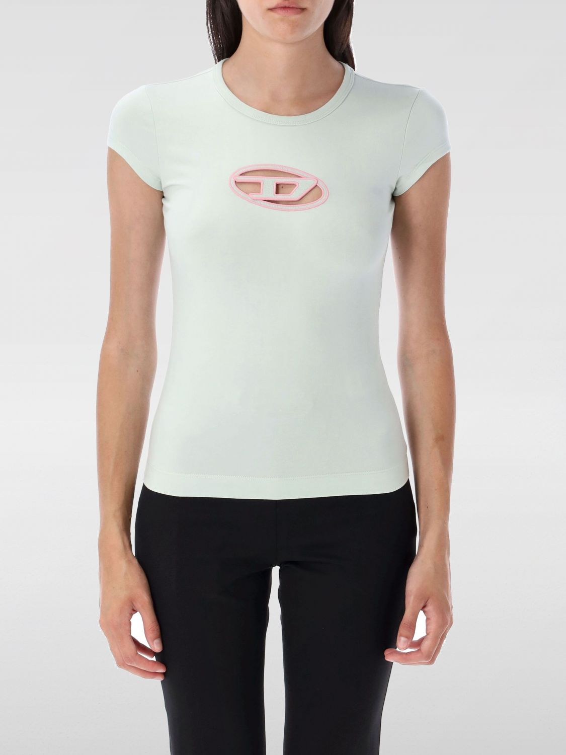 Diesel T-angie Cotton Crew-neck T-shirt In White