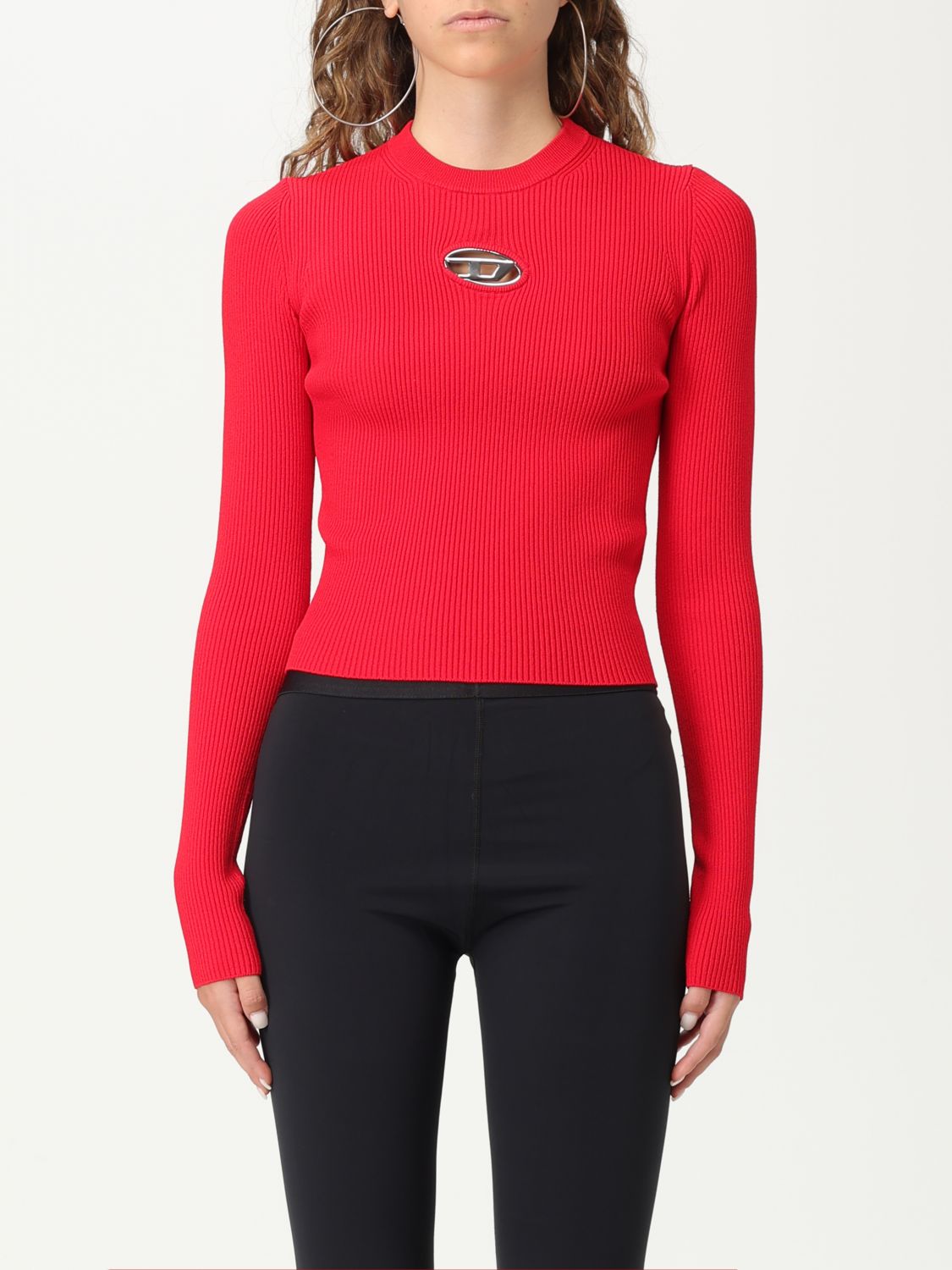 Diesel M-valari Ribbed Sweater In Red