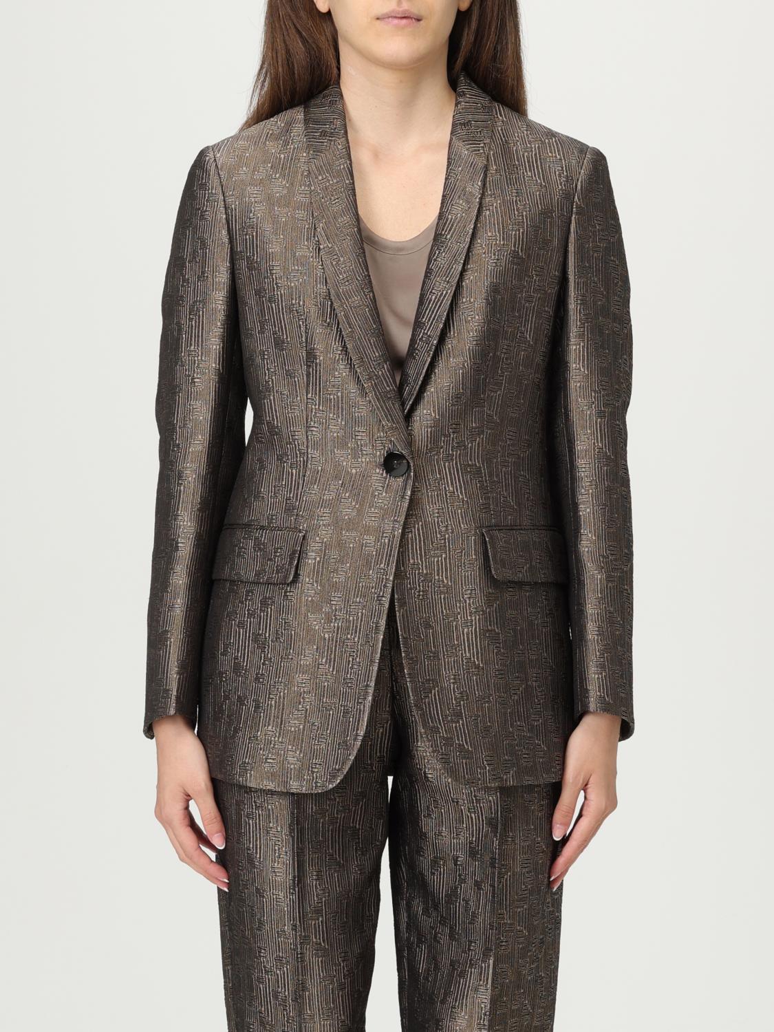 Giorgio Armani Textured Fabric Tailored Jacket In Gray