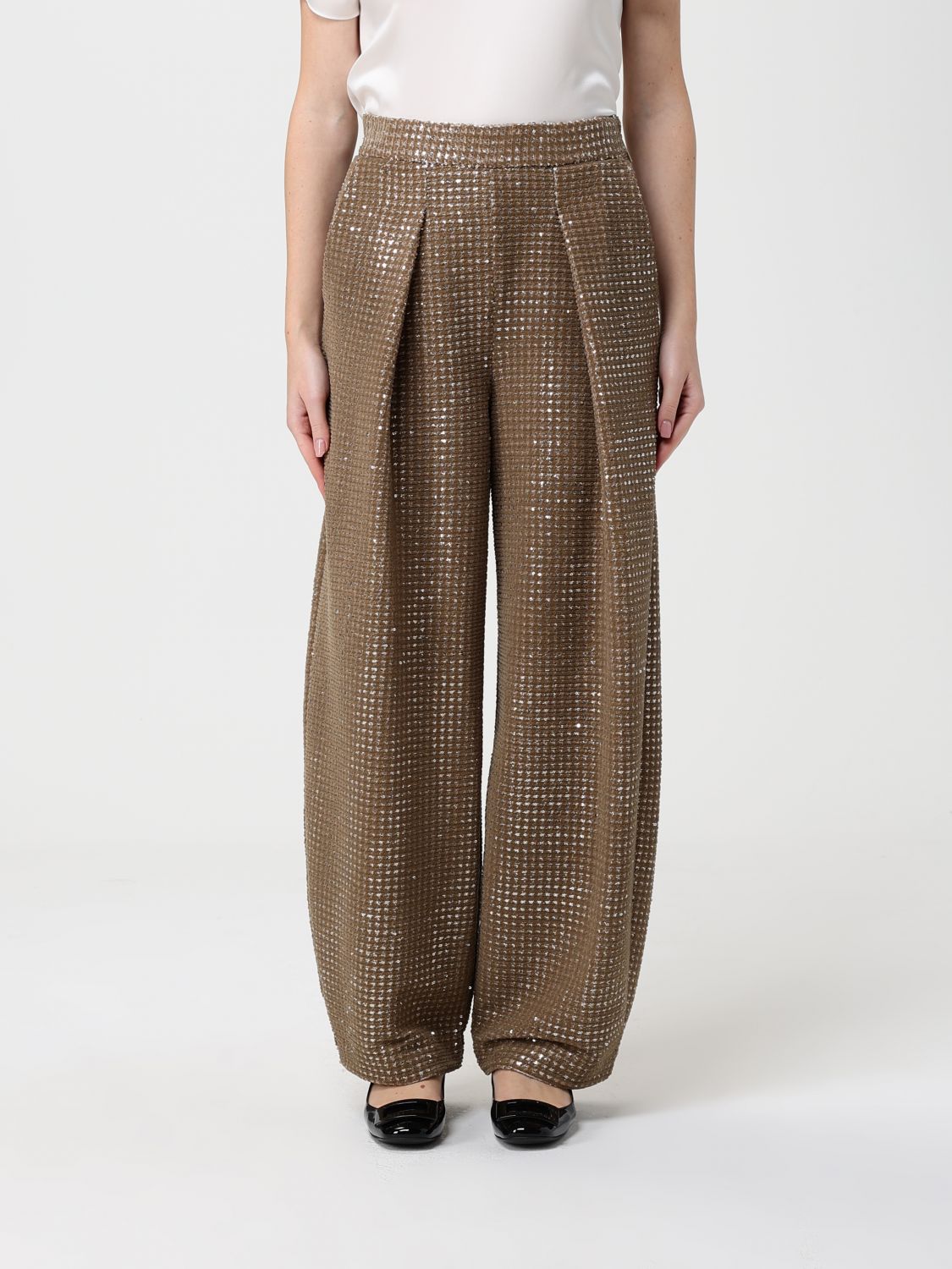 Giorgio Armani Pants In Beige Polyester In Gray