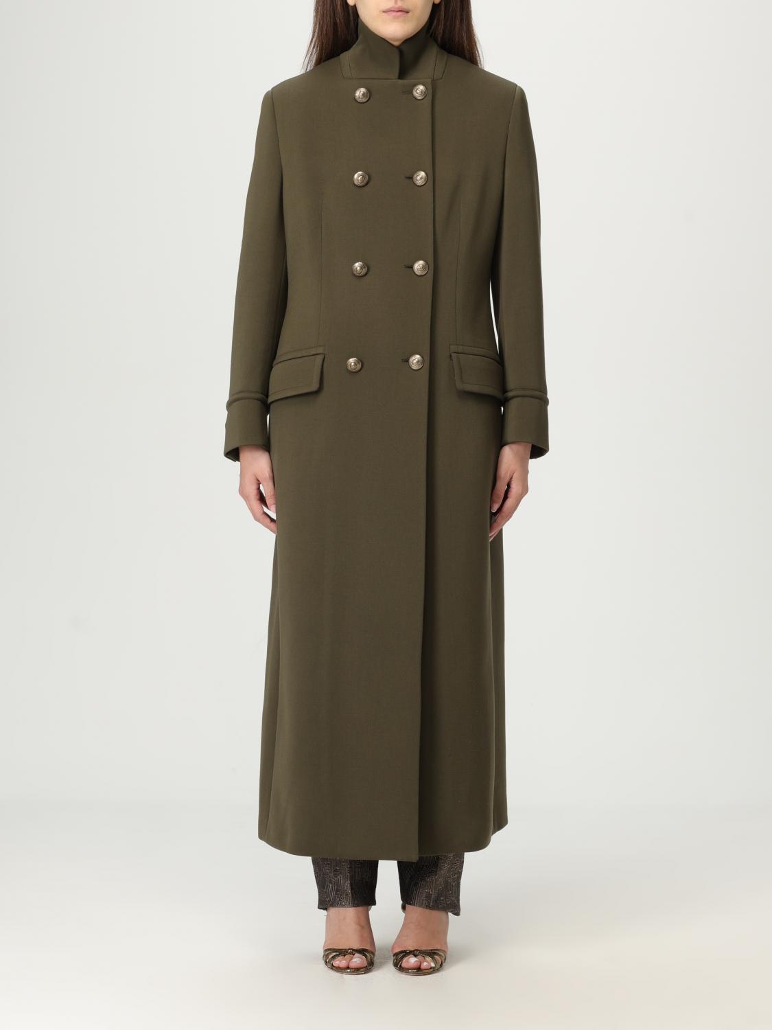 Giorgio Armani Long Double-breasted Coat In Stretch Double-faced Wool In Brown