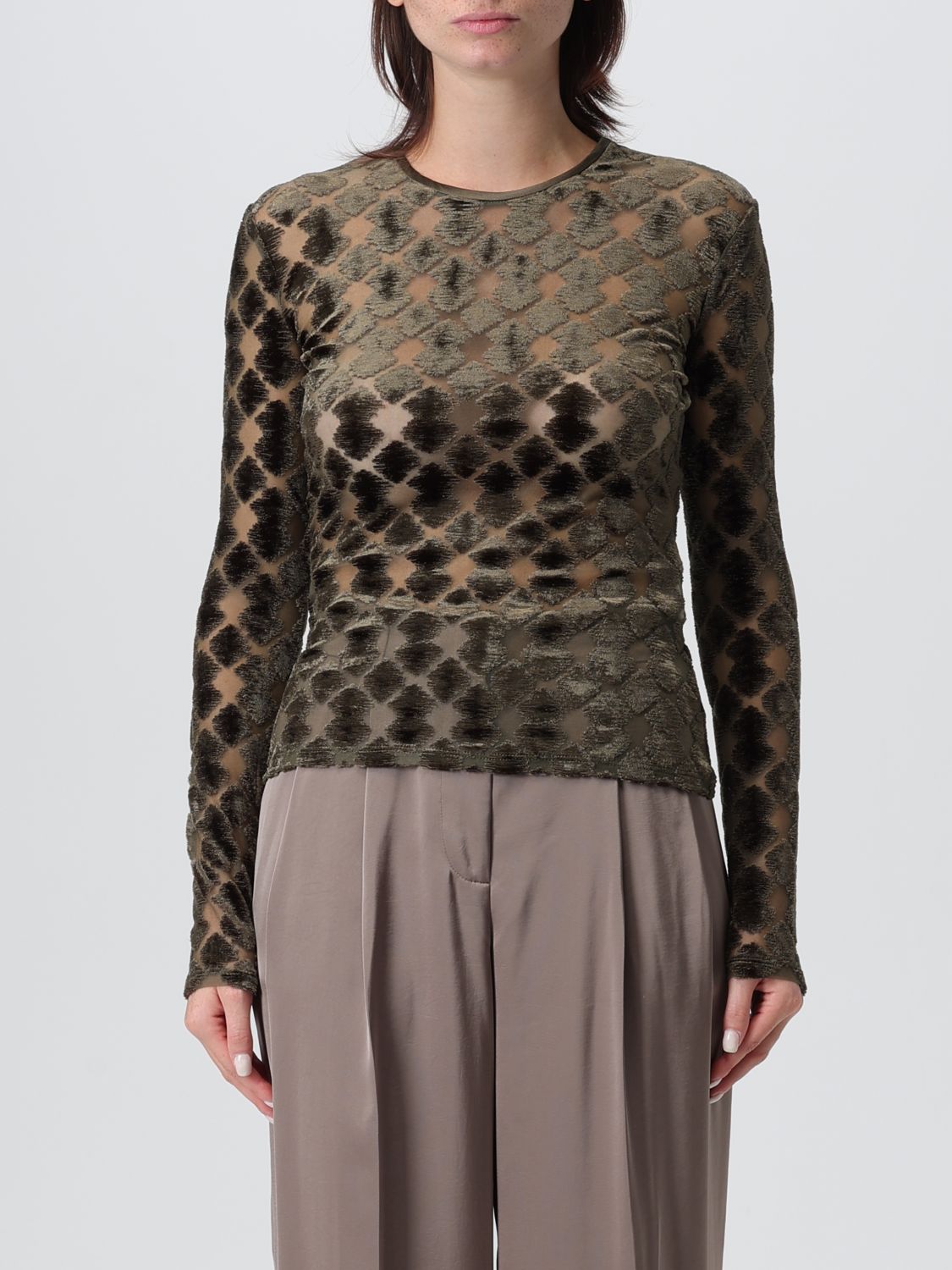 Giorgio Armani Top Woman Color Green In Green