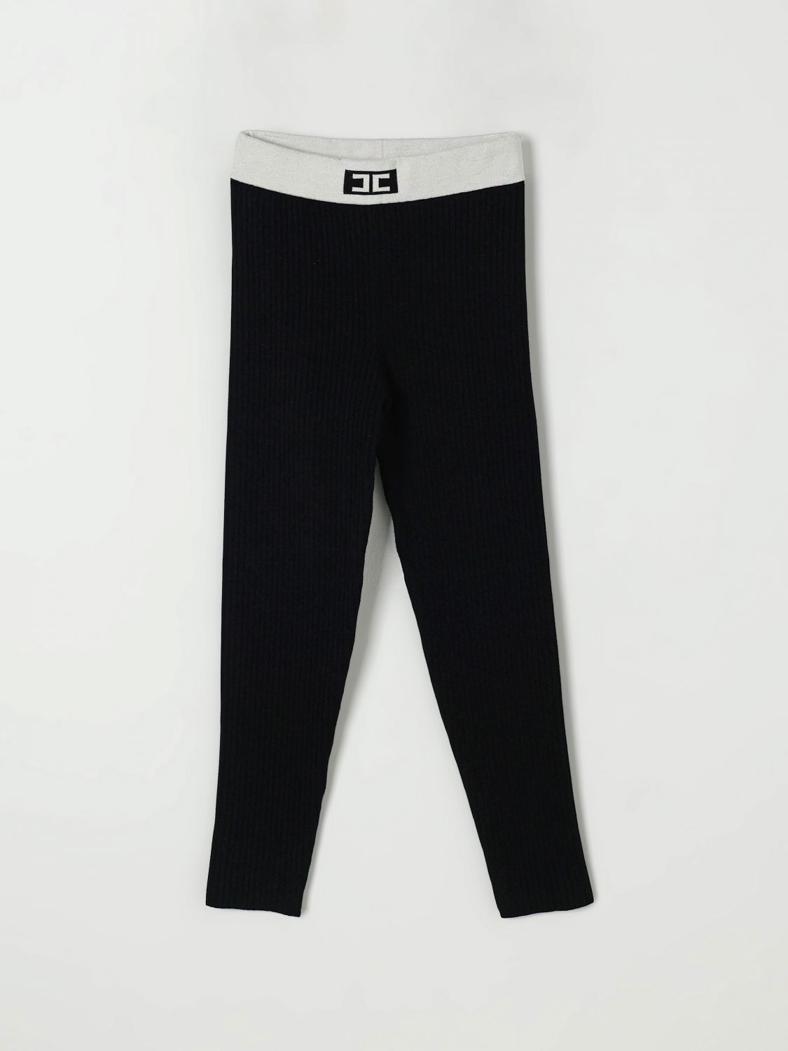 Elisabetta Franchi La Mia Bambina Contrasting-trim Leggings In Black