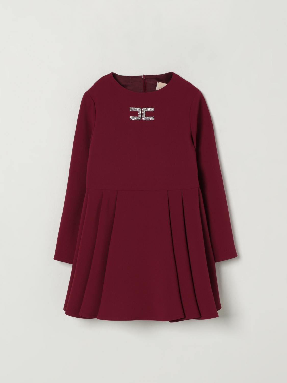 Elisabetta Franchi La Mia Bambina Dress Kids In Burgundy