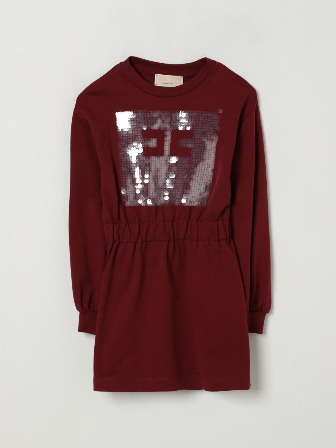 Elisabetta Franchi La Mia Bambina Dress Kids In Burgundy