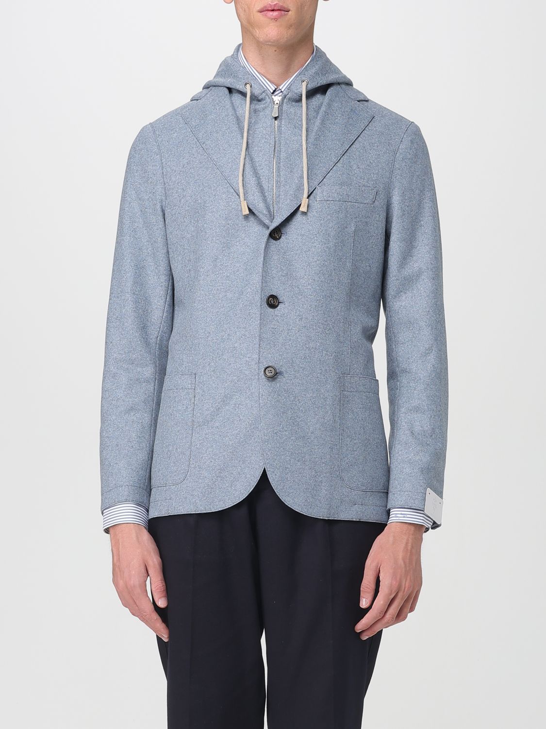 Eleventy Blazer  Men Color White In Blue
