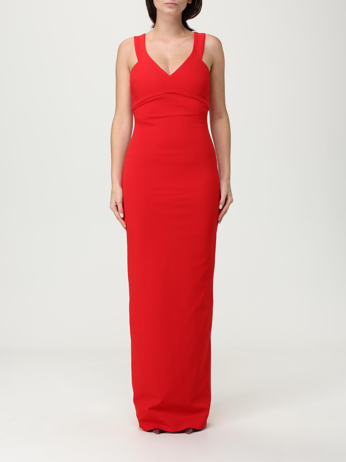 Solace London Red Nalani V-neck Maxi Dress In Red