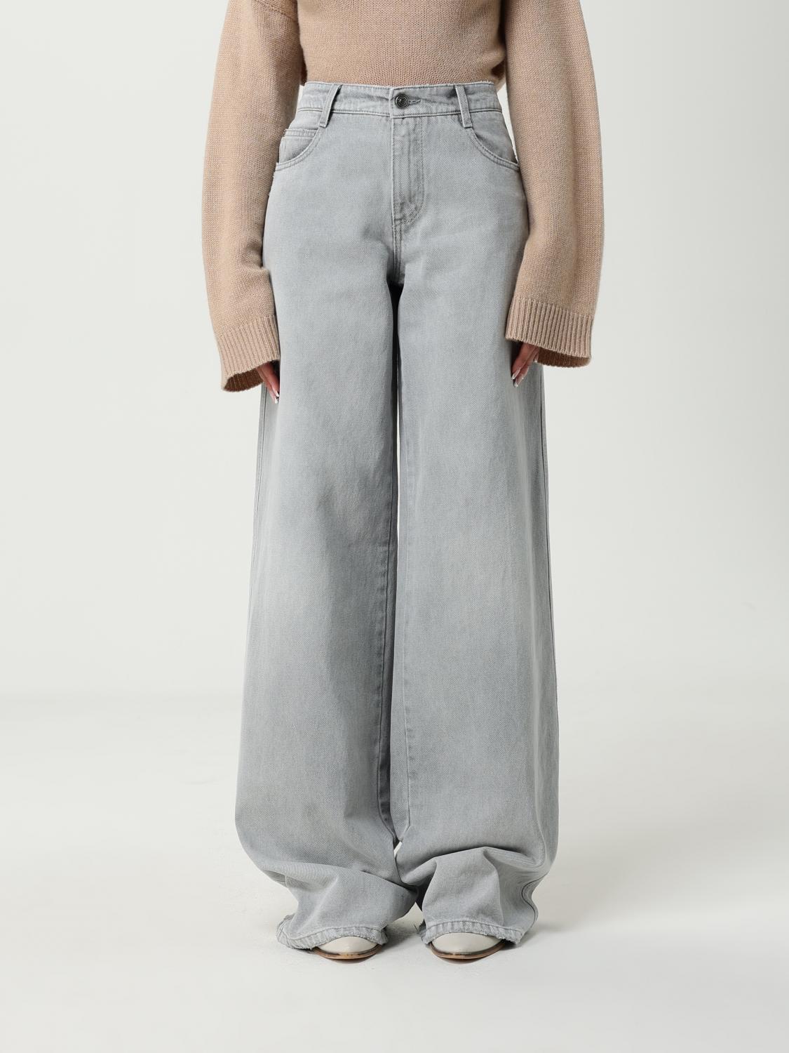 Ermanno Scervino High-waisted Wide-leg Jeans With Embroidered Detailing In Gray