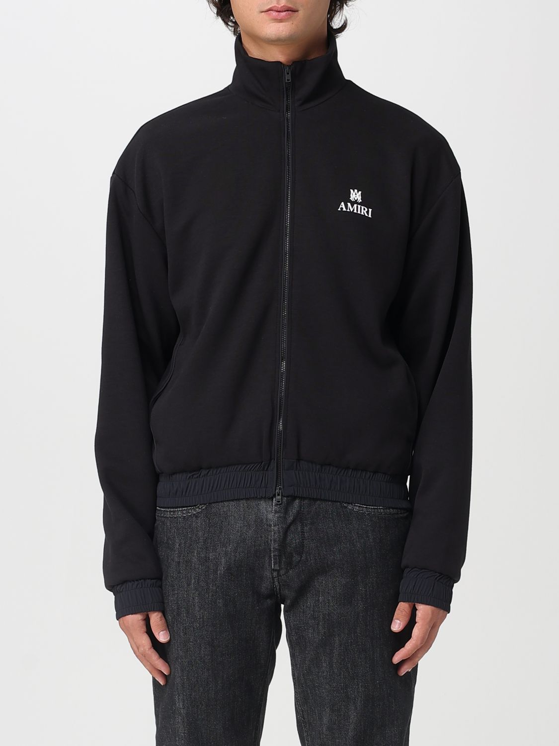 Amiri Lounge Logo-embroidered Tech-jersey Track Jacket In Black