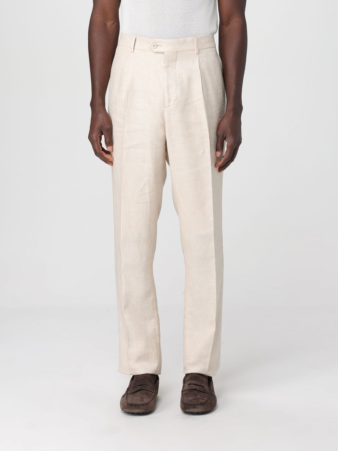 Brunello Cucinelli Pants Men Color Yellow Cream In Neutral