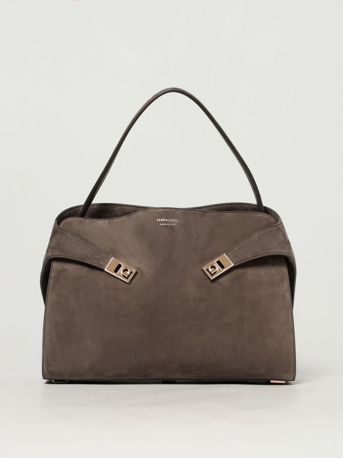 Shoulder Bag FERRAGAMO Woman color Dove Grey