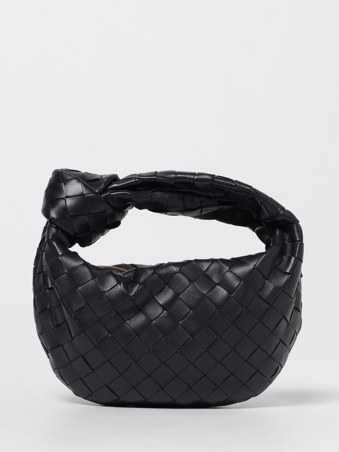 Bottega Veneta Women Mini Jodie Leather Handbag With Intrecciato Motif In Black
