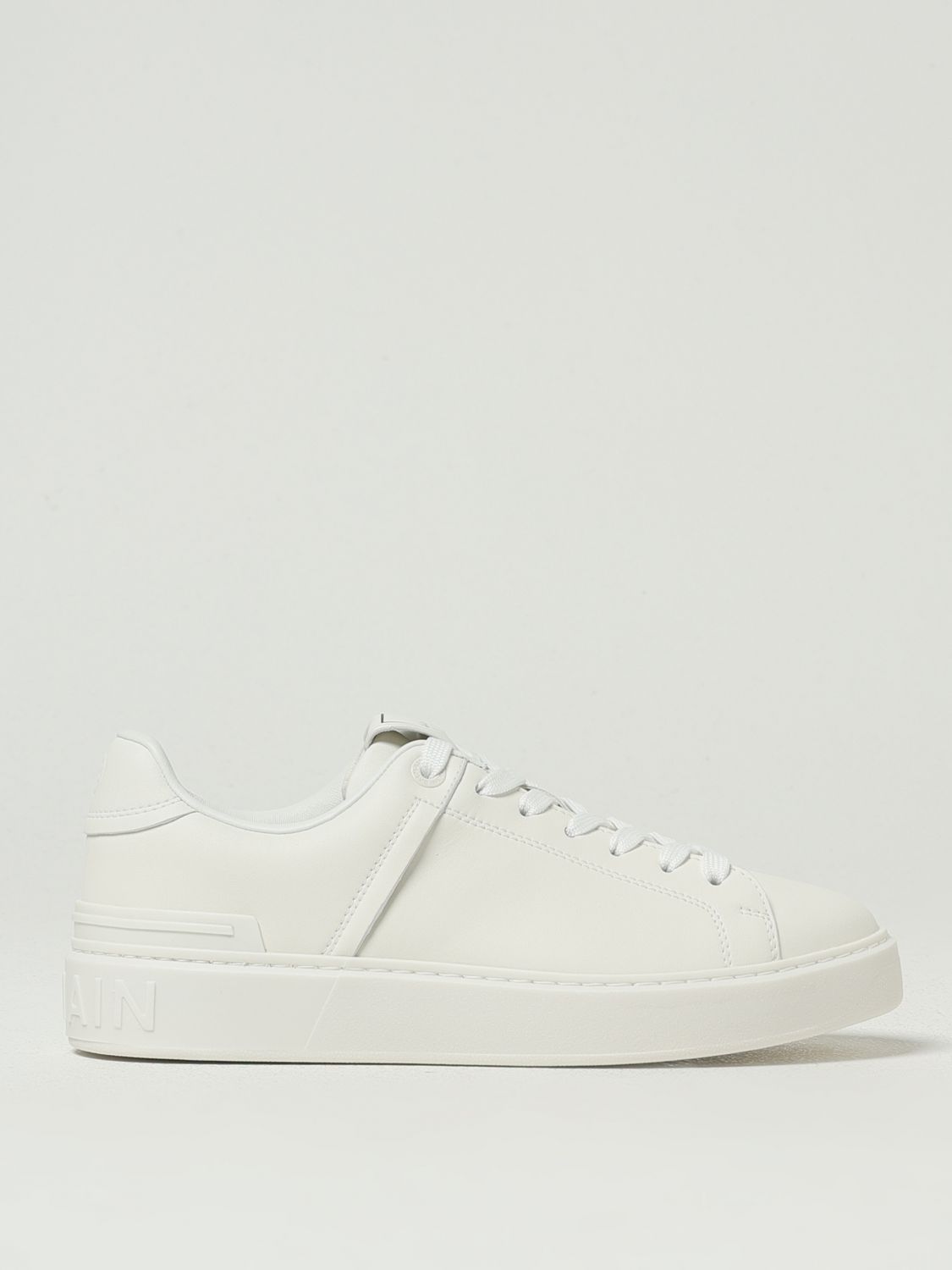 Balmain B-court Leather Sneakers In White