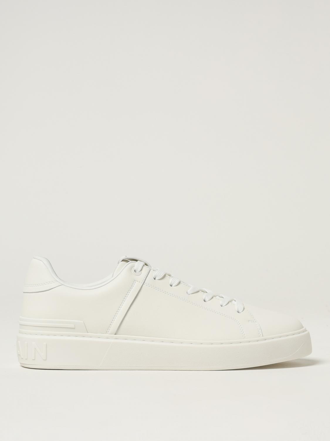 Balmain B-court-calfskin In White