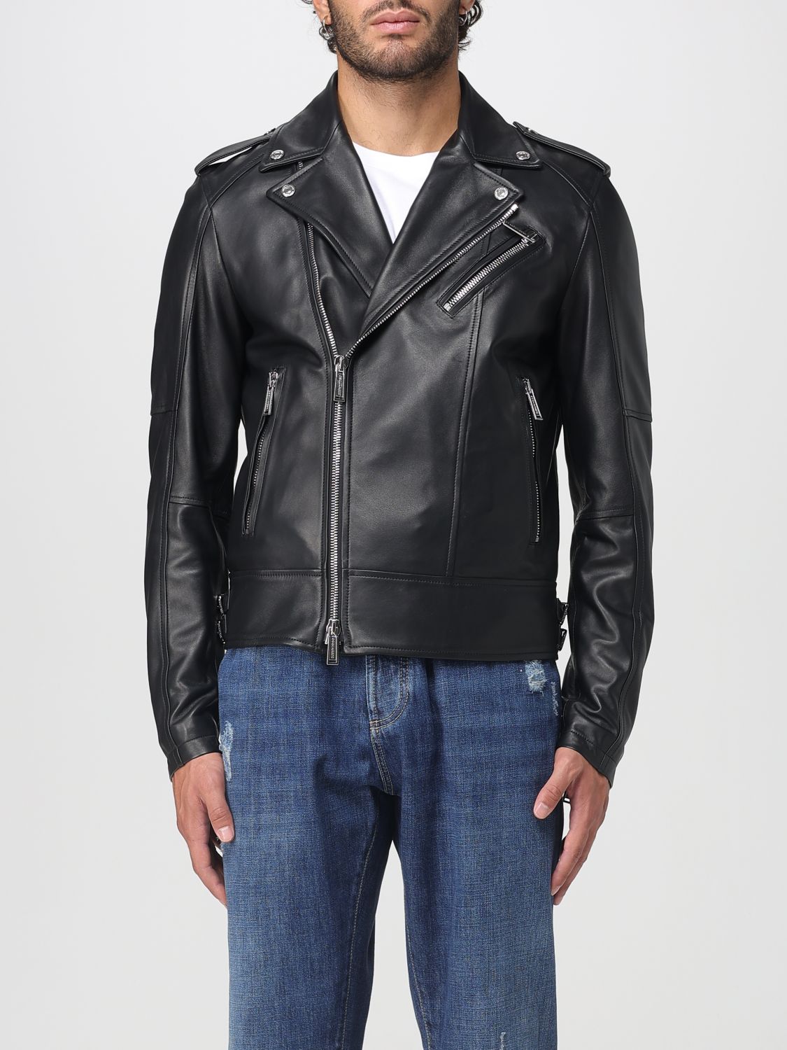 Dsquared2 Kiodo Leather Jacket In Black