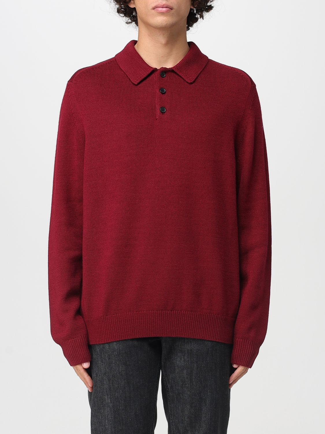 Armani Exchange Sweater Men Color Burgundy In Burgundy