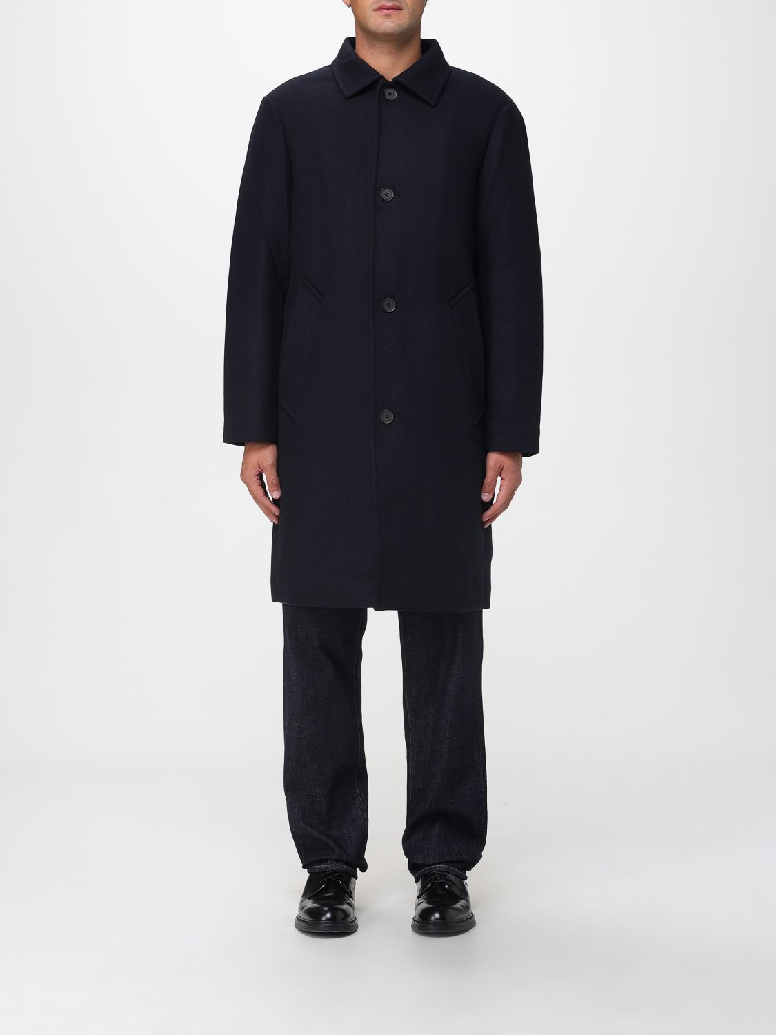 Armani Exchange Coat  Men Color Navy In Black