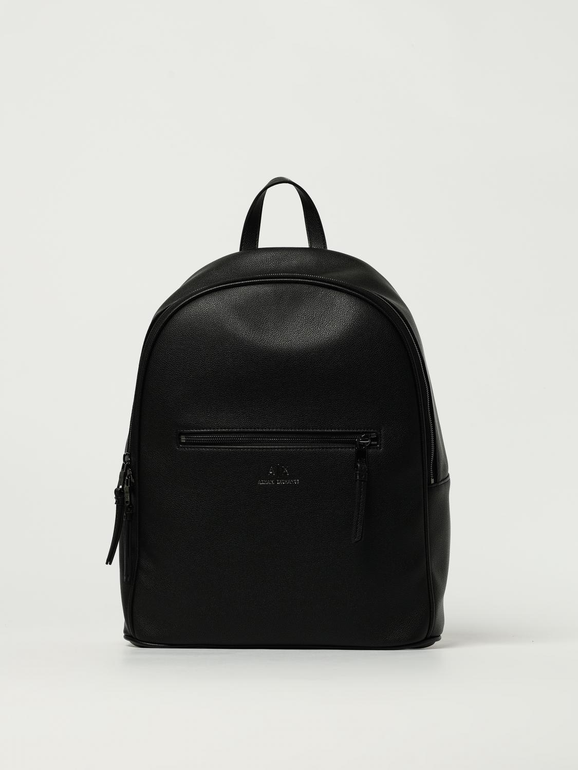 Armani Exchange Zip-pocket Backpack In Black