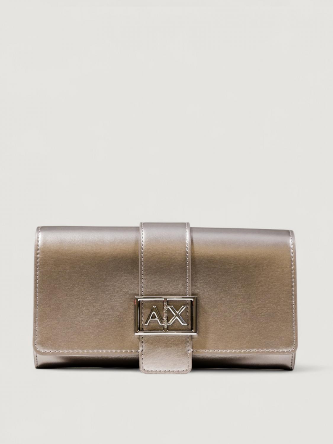 Armani Exchange Jodie Logo-buckle Wallet In Silver
