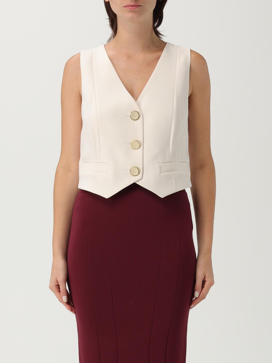 Armani Exchange Waistcoat  Woman Color Yellow Cream In Neutral