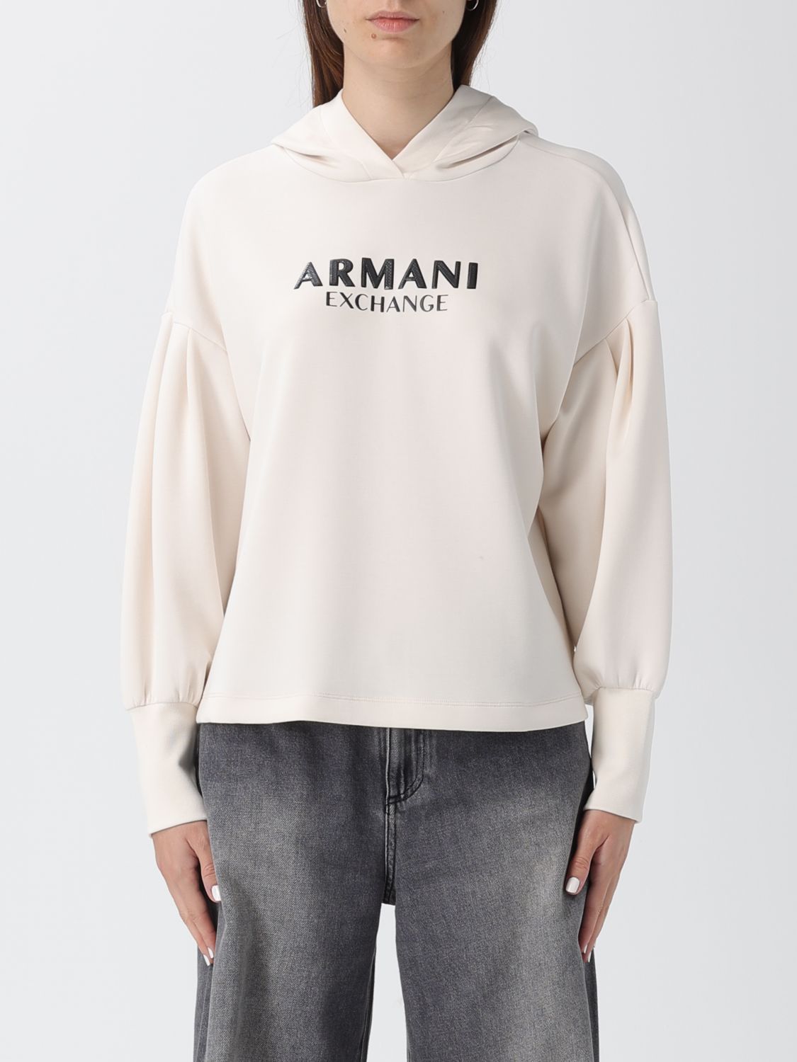 Armani Exchange Sweatshirt  Woman Color Yellow Cream In Neutral