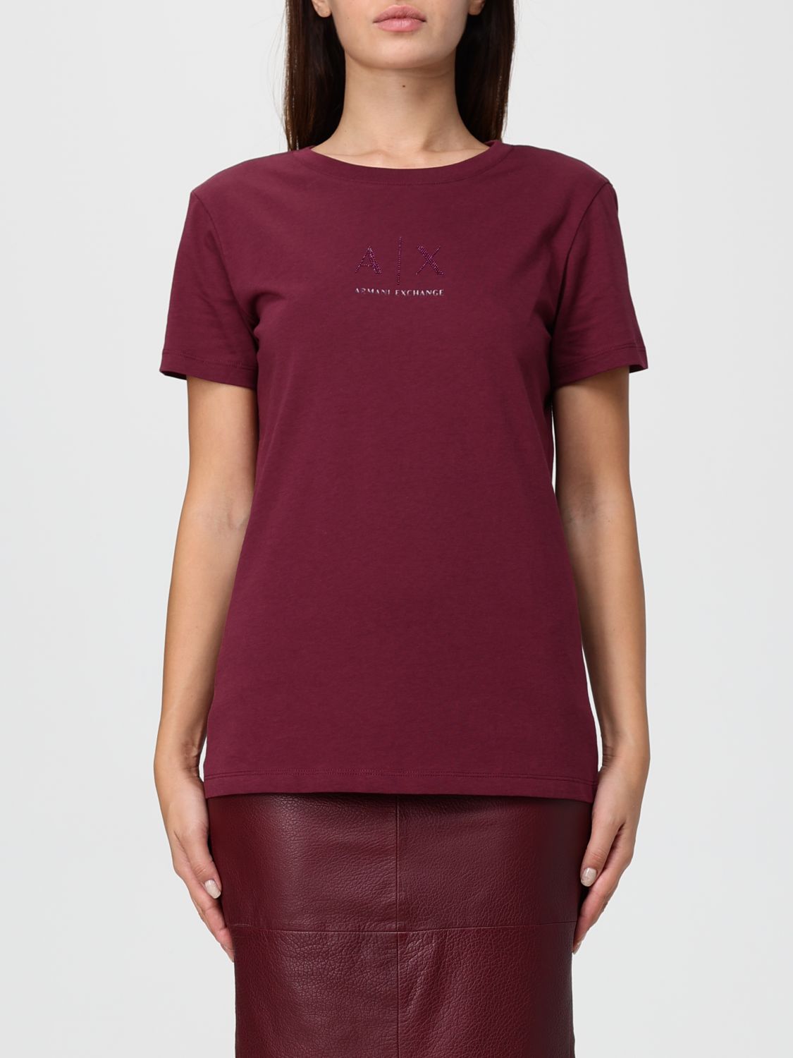 Armani Exchange T-shirt  Woman Color Burgundy In Burgundy
