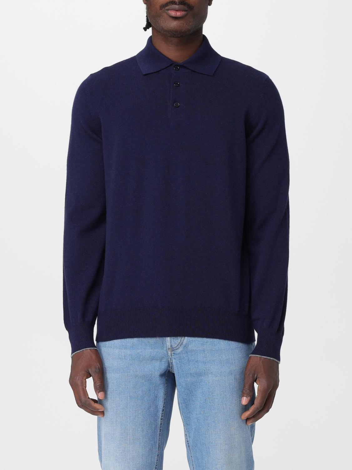 Brunello Cucinelli Polo Shirt  Men Color Navy In Blue