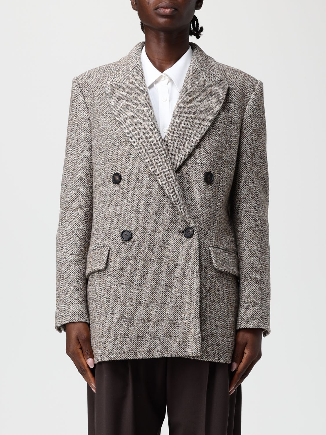 Brunello Cucinelli Blazer  Woman Color Beige In Gray