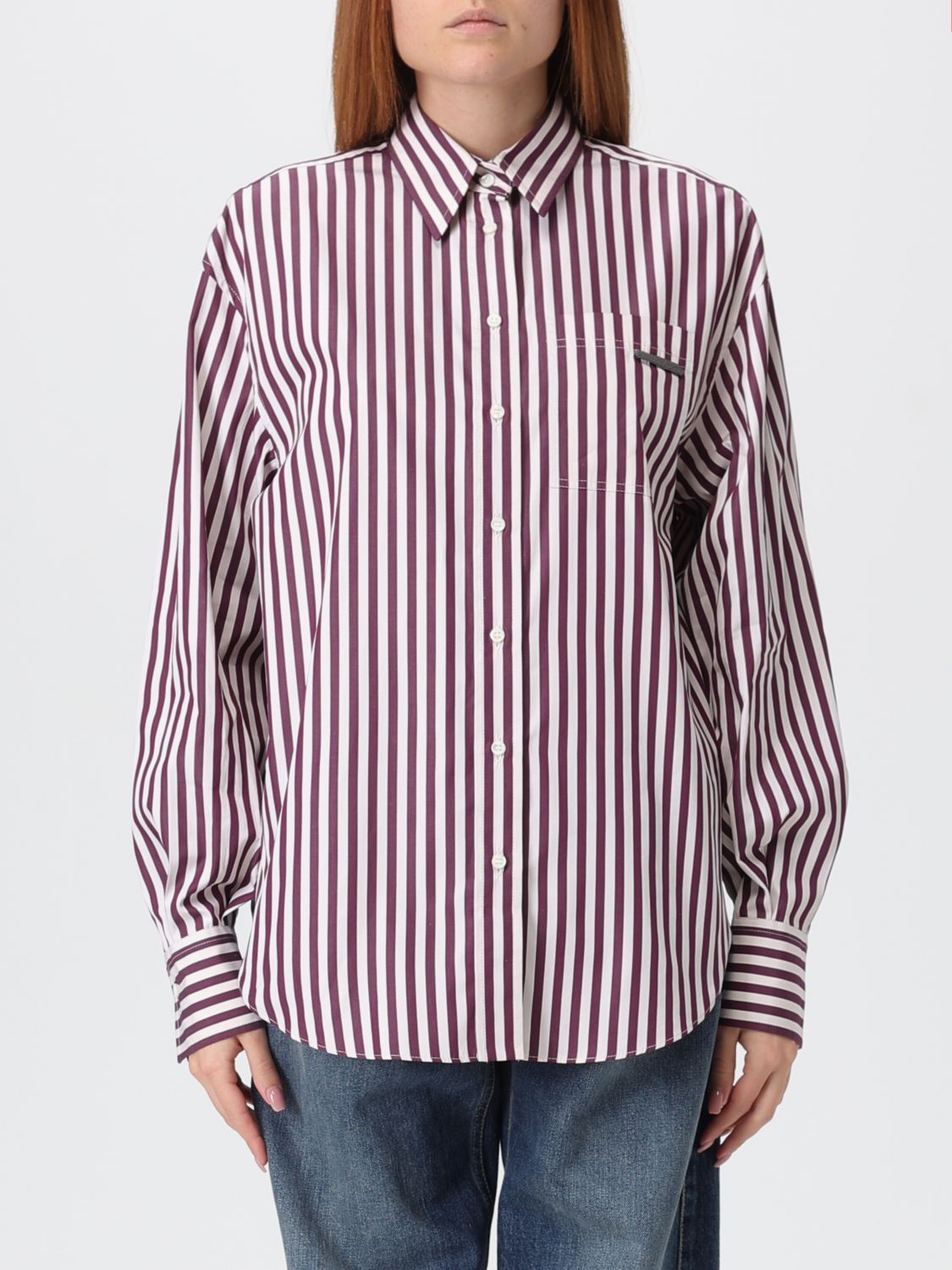 Brunello Cucinelli Shirt Woman Color Burgundy In Burgundy