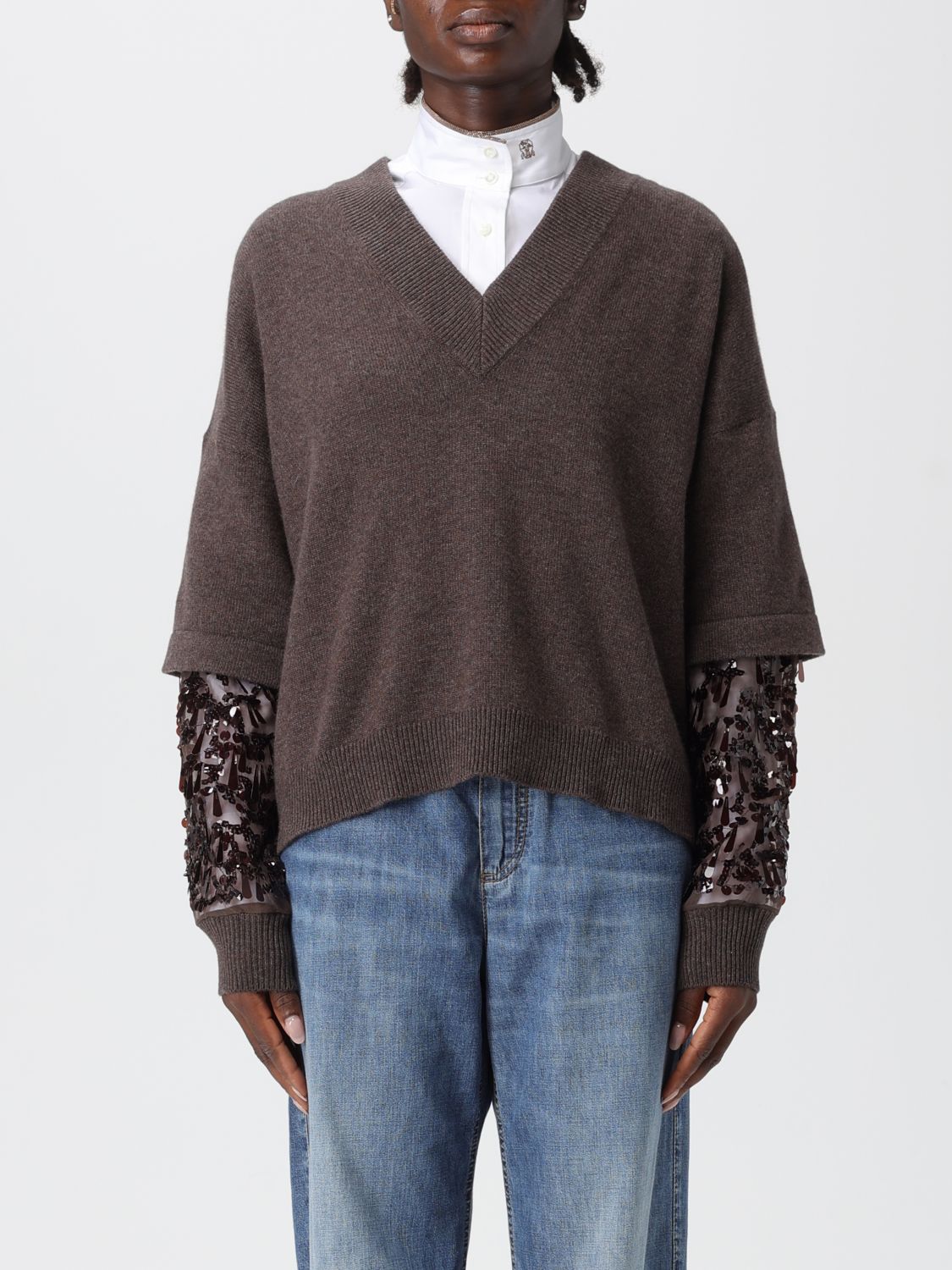 Brunello Cucinelli Sweater  Woman Color Dark In Brown