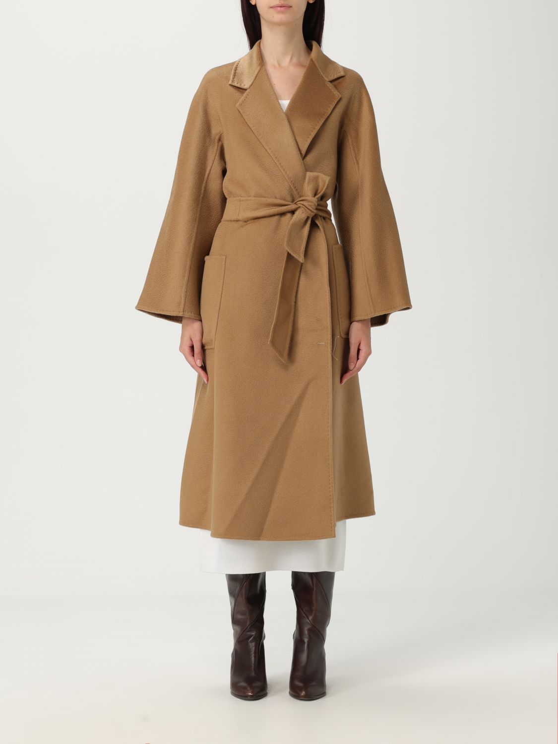 Max Mara Coat Woman Color Brown In Brown