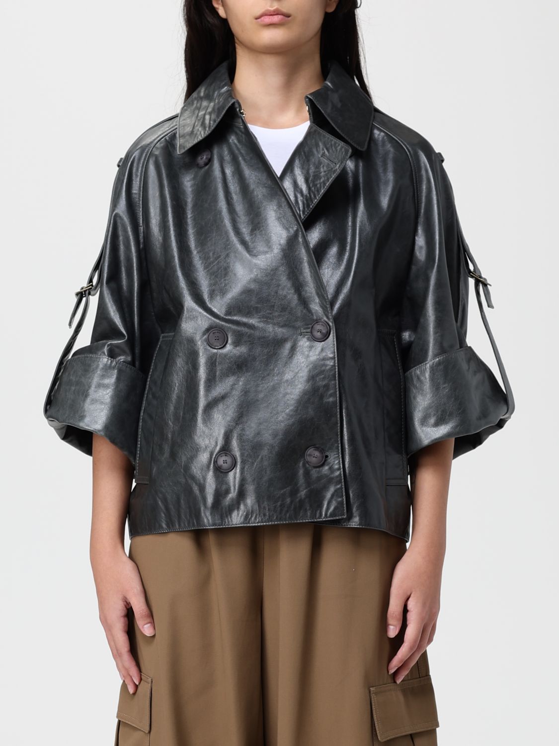 Max Mara Blazer  Woman Color Grey In Black