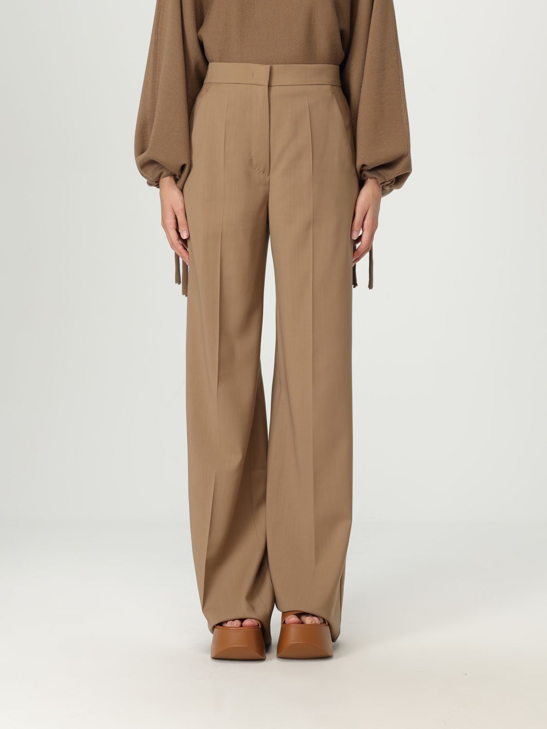 Max Mara Pants Woman Color Hazel In Brown