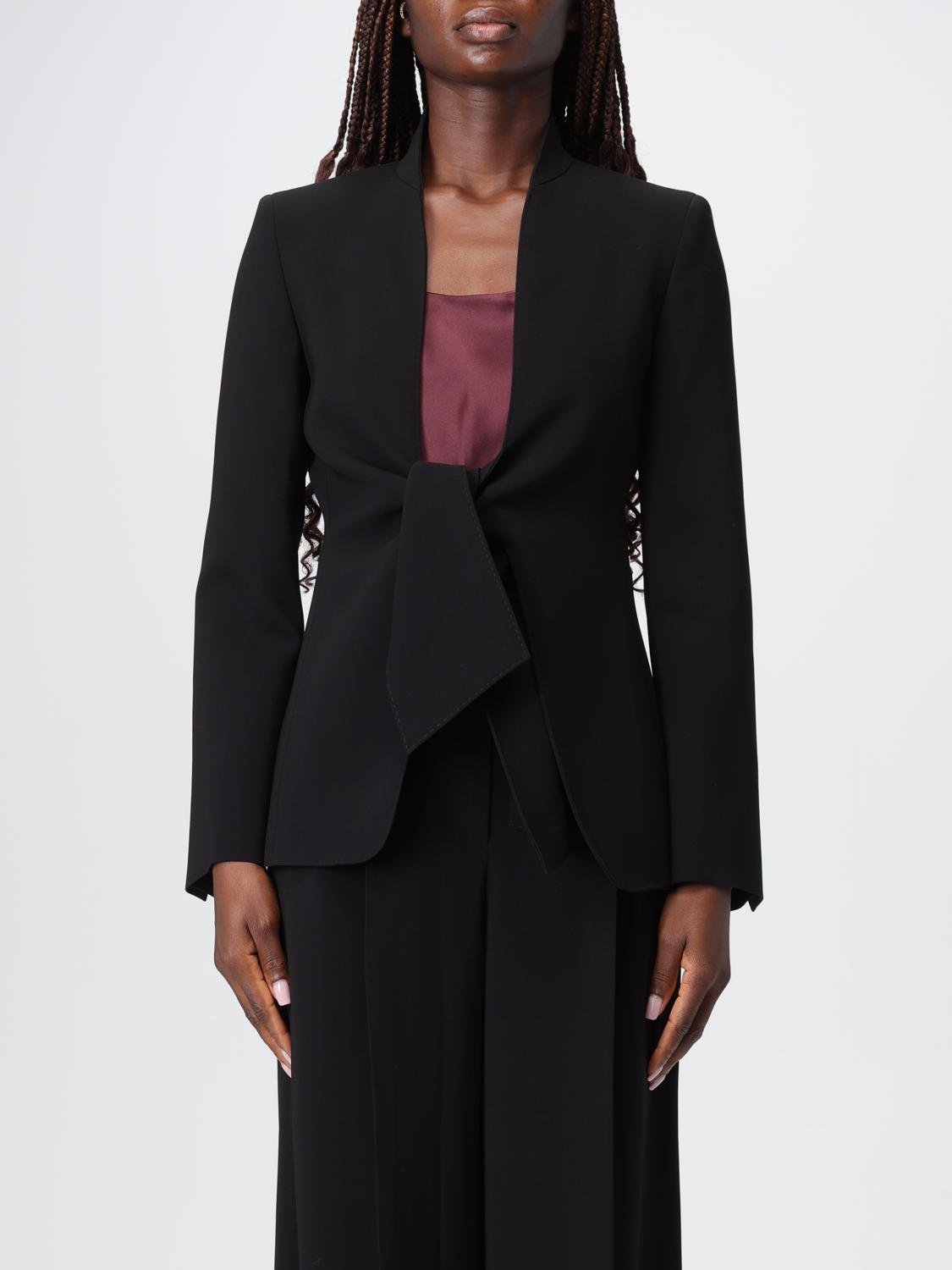 Max Mara Long Sleeve Cady Casual Jacket In Black