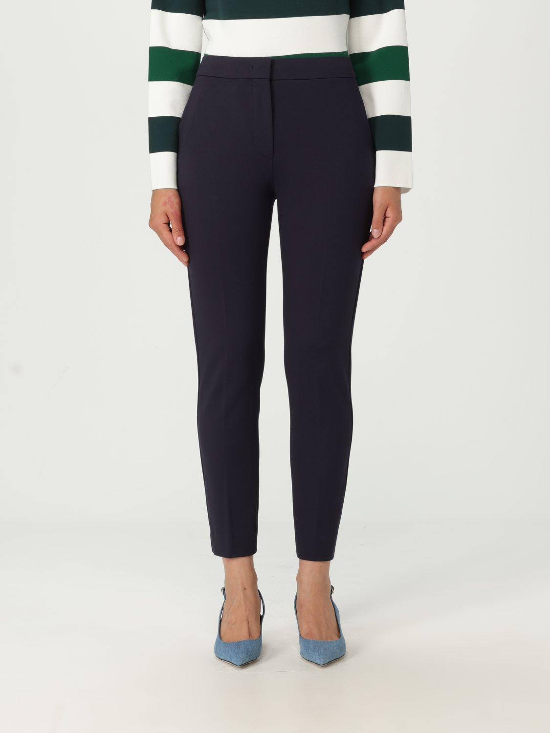 Max Mara Pants Woman Navy In Blue