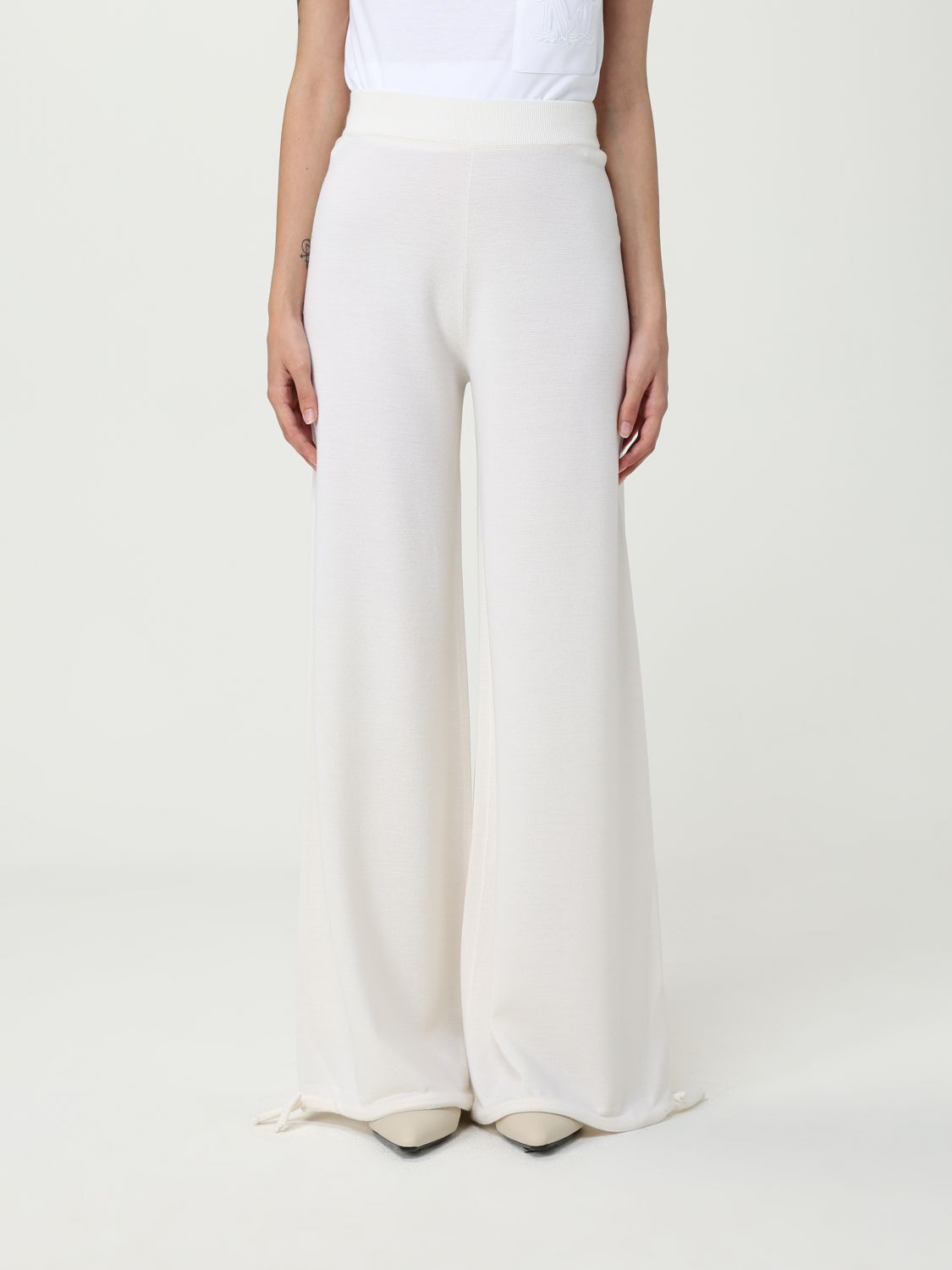 Max Mara Pants Woman White In White