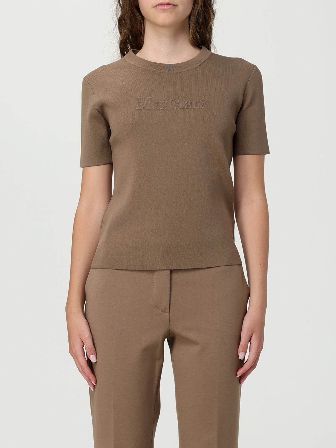 Max Mara Biscuit Viscose Blend Adelio T-shirt In Neutral