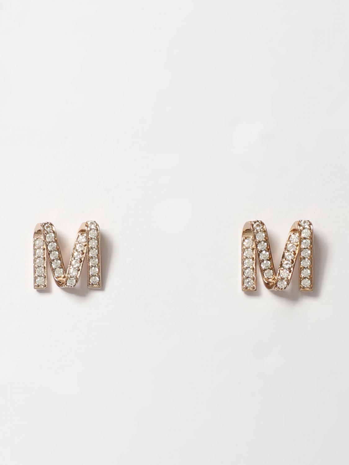 MAX MARA Brass earrings with set rhinestones