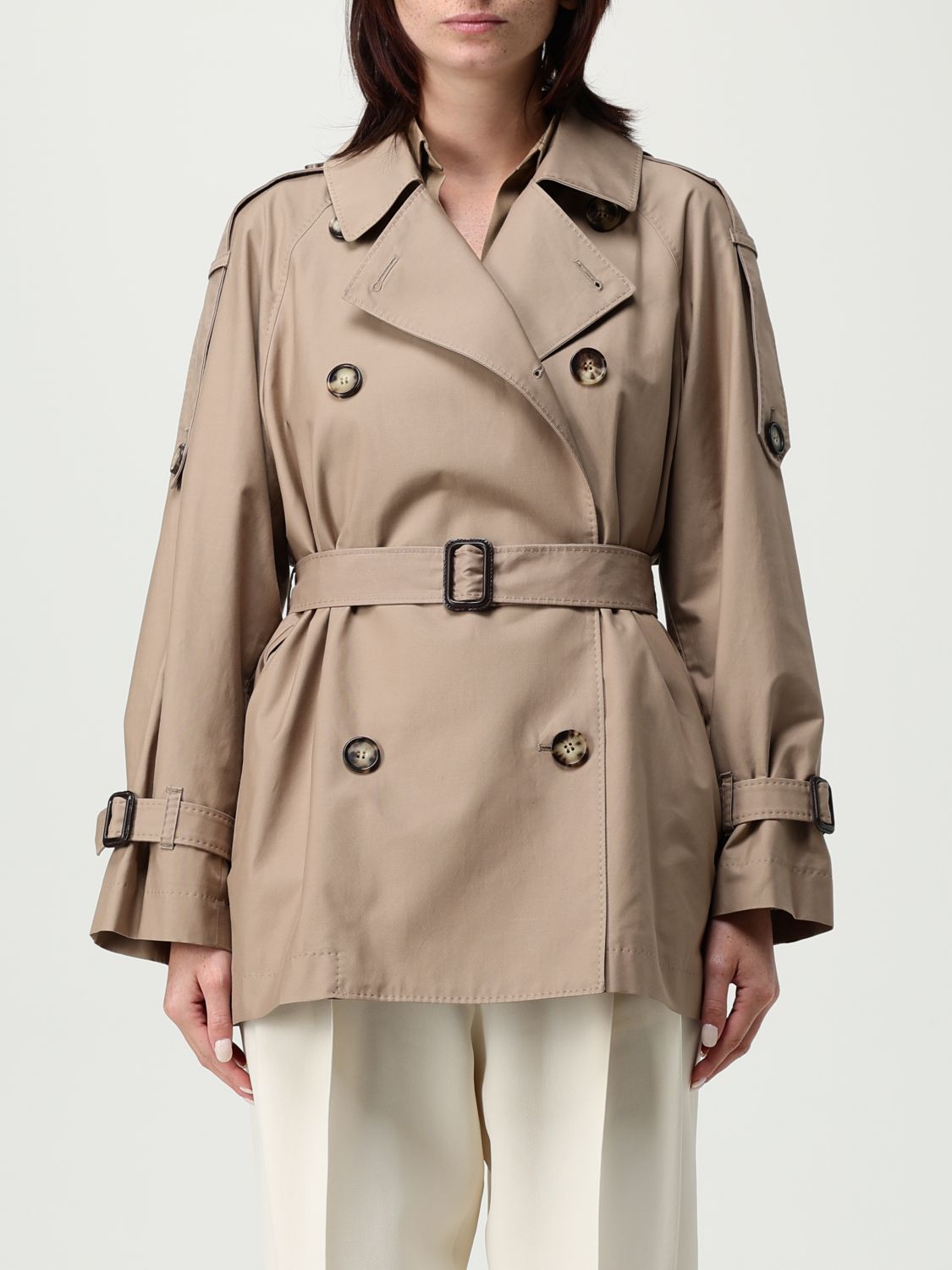 Max Mara The Cube Neutral Coats In Brown