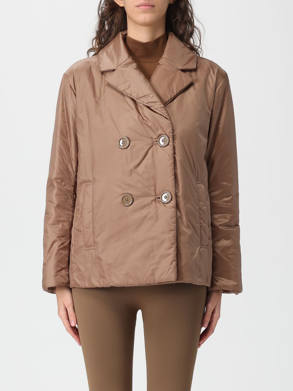 Max Mara The Cube Jacket Woman Color Leather In Brown